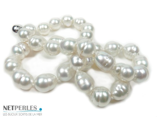 White Baroque South Sea Pearl Necklace South Sea Pearls Cultured Pearls White Pearls Pearls Of Australia Netpearls Co Uk