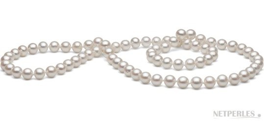 26-inch Freshwater Pearl Necklace, 7-8 mm, white