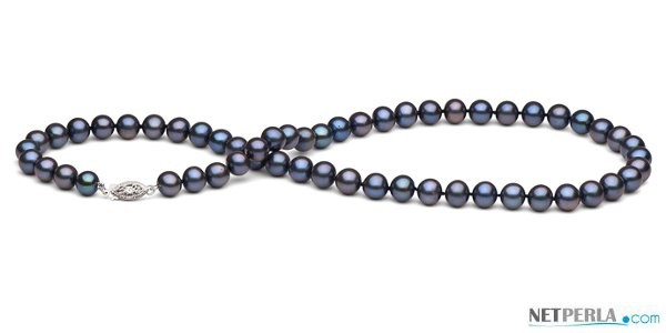 16-inch Freshwater Cultured Pearl Necklace 7-8 mm black