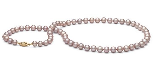 18-inch Freshwater Pearl Necklace, 6-7 mm, Lavender