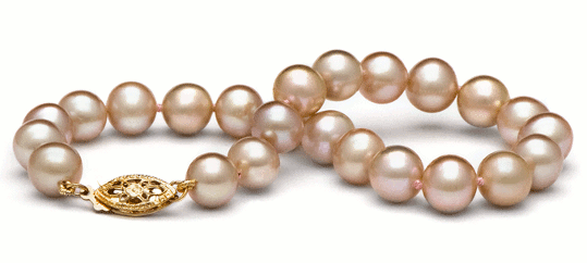 7-inch Freshwater Pearl Bracelet 7-8 mm Pink to Peach