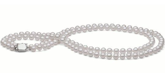 18-inch Double-Strand Akoya Pearl Necklace 6-6.5 mm