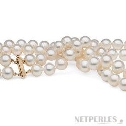 18-inch Double-Strand Akoya Pearl Necklace 8-8.5 mm white AAA
