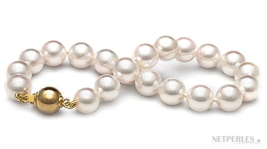 7-inch Akoya Pearl Bracelet 9-9.5 mm AA+ or AAA White