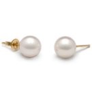 White Akoya Pearl Stud Earrings 7.5-8 mm AA+ or AAA