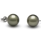 14k Gold Black Tahitian Pearl Stud Earrings 9-10 mm AA+ or AAA