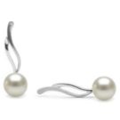 Sterling Silver White Akoya Pearl Dangle Earrings