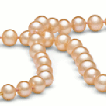 16-inch Freshwater Pearl Necklace, 6-7 mm, Pink to Peach