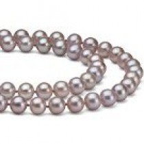 Double Strand Lavender Freshwater Pearl Necklace 6-7 mm