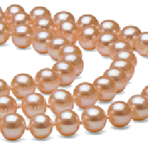 Triple Strand Freshwater Peach Pearl Necklace 6-7 mm