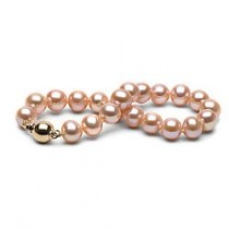 7-inch Freshwater Pearl Bracelet 8-9 mm Pink to Peach