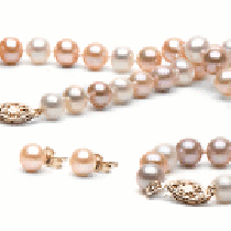 3-Piece Multicolor Freshwater Pearl Set 18-7 Inch 6-7 mm