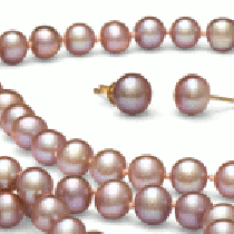 3-Piece Lavender Freshwater Pearl Set 18-7 Inch 7-8 mm