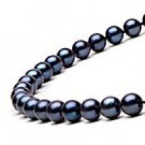 16-inch Black Akoya Pearl Necklace 7-7.5 mm AA+