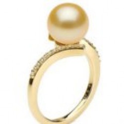 KARMA 9-10 mm Golden South Sea Pearl Ring