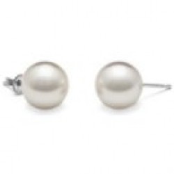 14k Gold White South Sea Pearl Stud Earrings 12-13 mm AAA