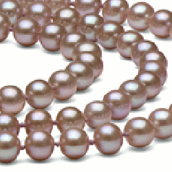 Triple Strand Freshwater Lavender Pearl Necklace 6-7 mm
