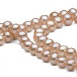 45-inch Freshwater Pearl Necklace, 7-8 mm, Pink to Peach