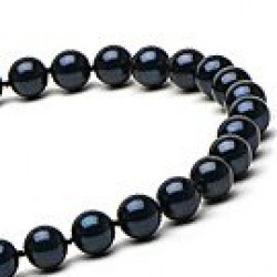 22-inch Black Akoya Pearl Necklace 7-7.5 mm AA+
