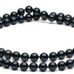 35-inch Black Akoya Pearl Necklace 6-6.5 mm AA+ 