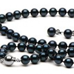 3-Piece Black Akoya Pearl Set 18-7 Inch 7-7.5 mm AA+